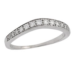 Vintage diamond 14k white gold wedding band