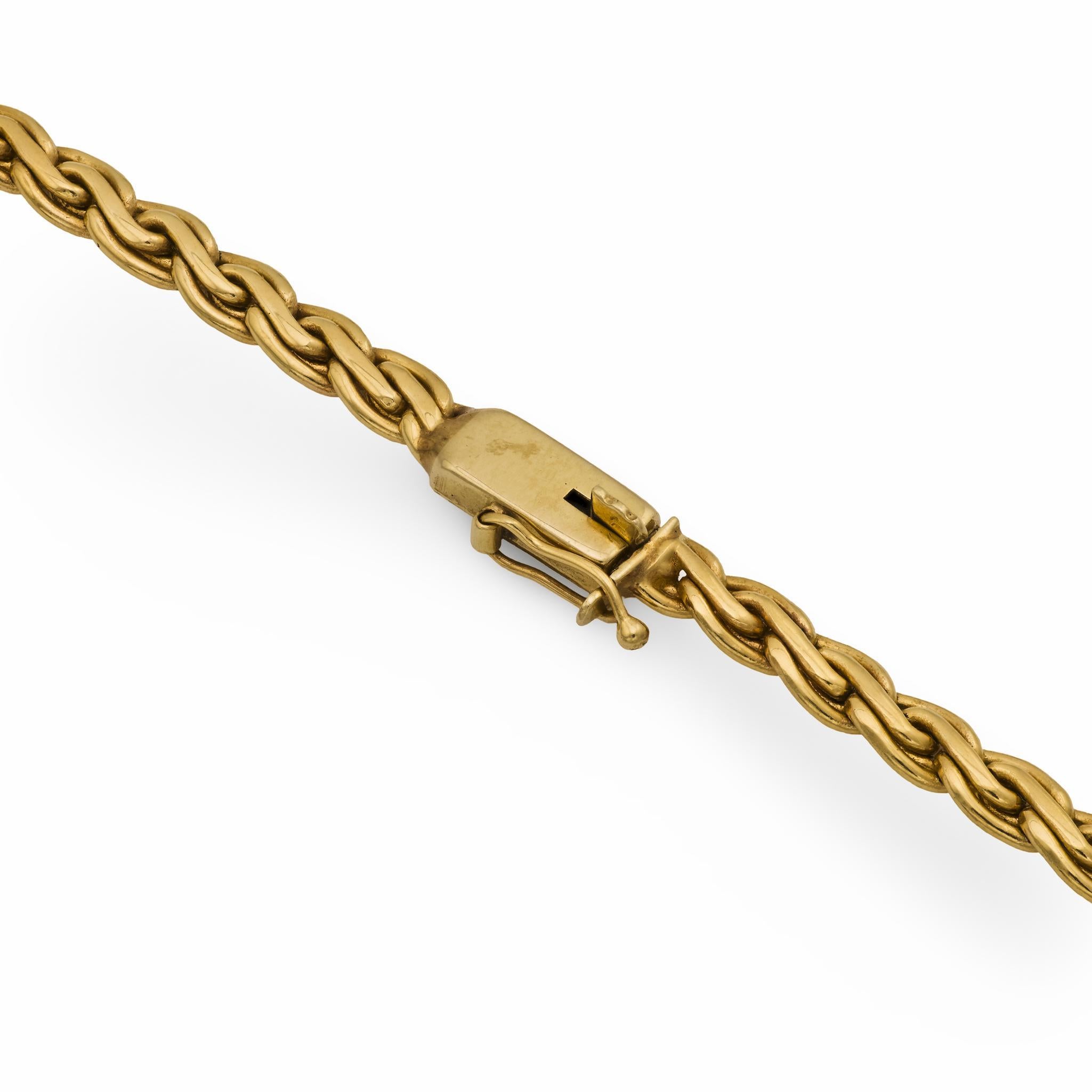 Contemporain Collier vintage en or jaune et blanc 14k avec diamants en vente