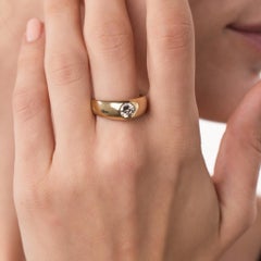 Vintage-Verlobungsring mit Diamant in einer Fassung aus 14-karätigem Gelbgold