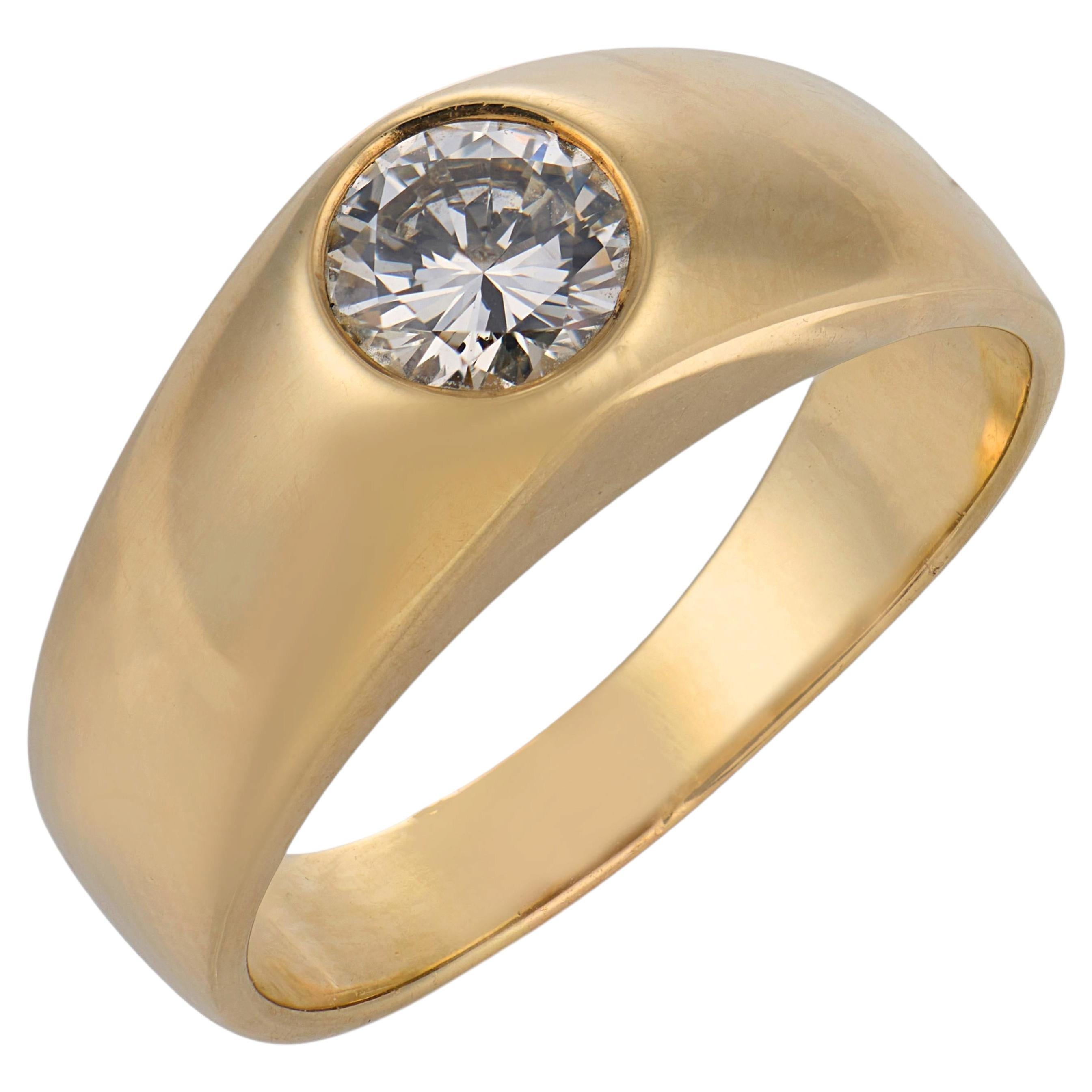 Vintage-Verlobungsring mit Diamant in einer Fassung aus 14-karätigem Gelbgold