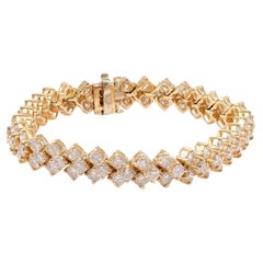 Bracelet vintage en or jaune 14 carats avec diamants