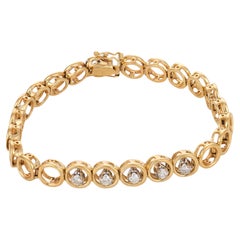 Vintage diamond 14k yellow gold bracelet
