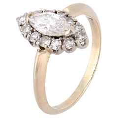 Vintage diamond 14k yellow gold engagement ring