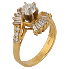 Vintage diamond 14k yellow gold engagement ring