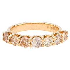Vintage diamond 14k yellow gold half eternity band