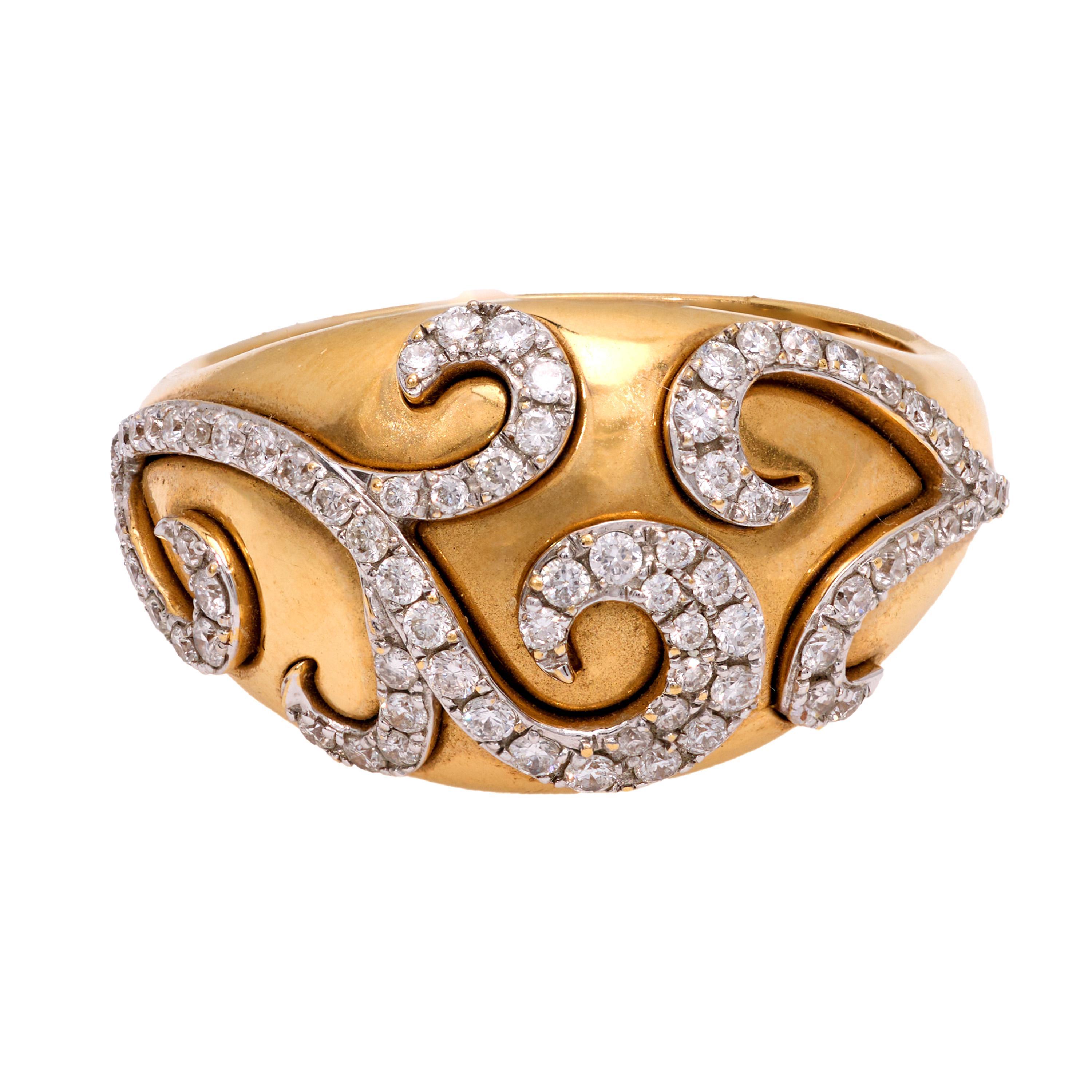 Taglio brillante Vintage diamond 14k yellow gold ring in vendita