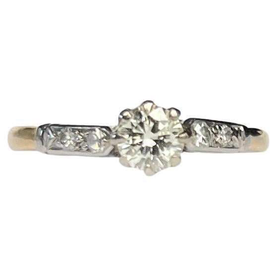 Vintage Diamond 18 Carat and Platinum Ring