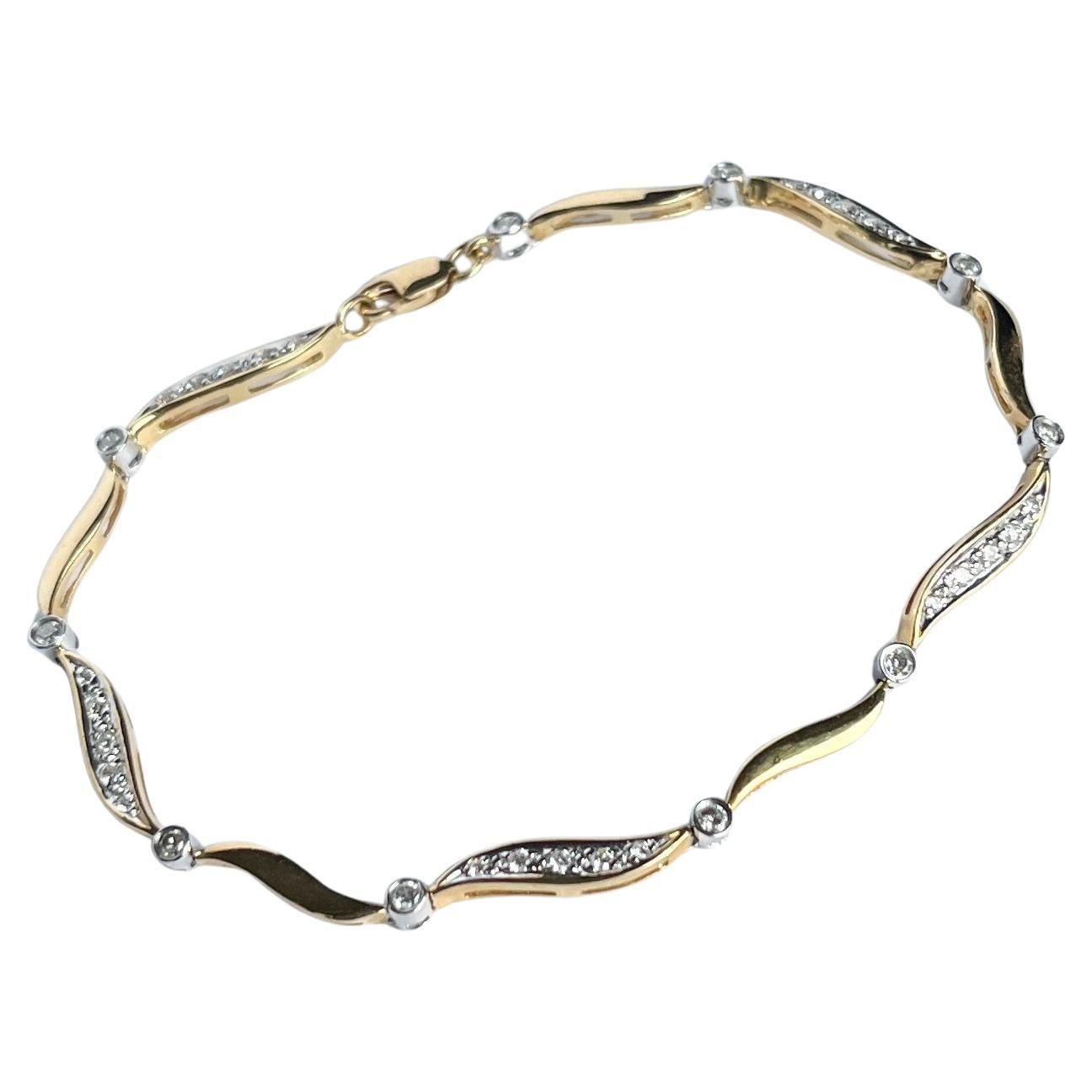 Vintage Diamond, 18 Carat Gold and Platinum Bracelet