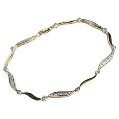 Vintage Diamond, 18 Carat Gold and Platinum Bracelet