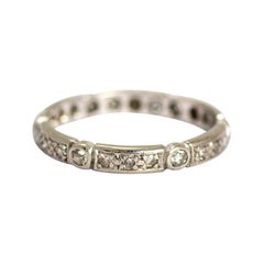 Vintage Diamond, 18 Carat White Gold and Platinum Eternity Band