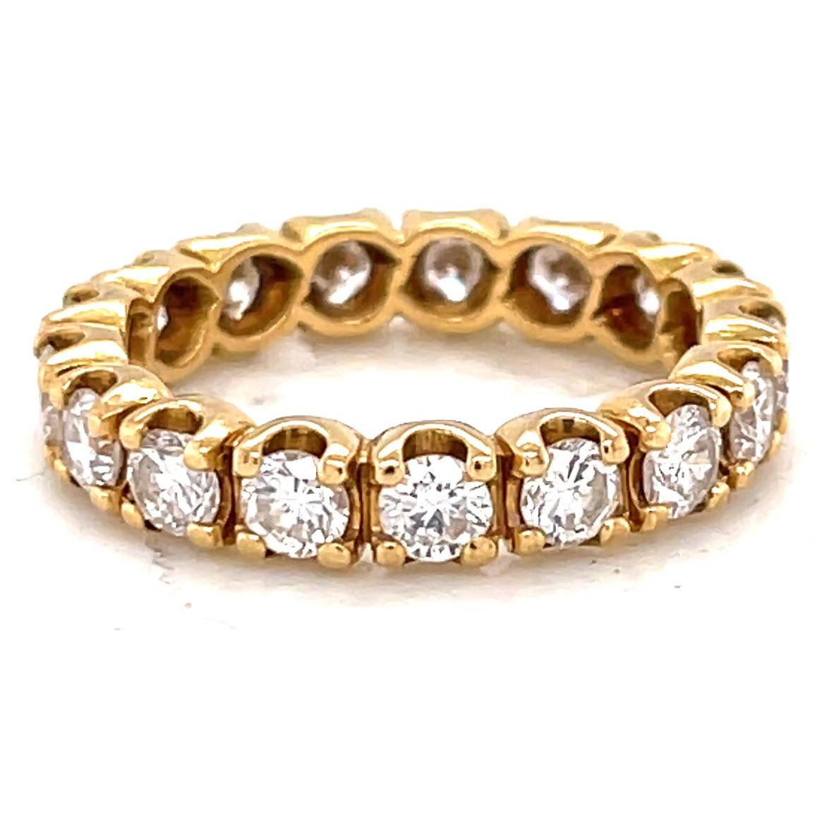Vintage Diamond 18 Karat Gold Eternity Ring In Excellent Condition In Beverly Hills, CA