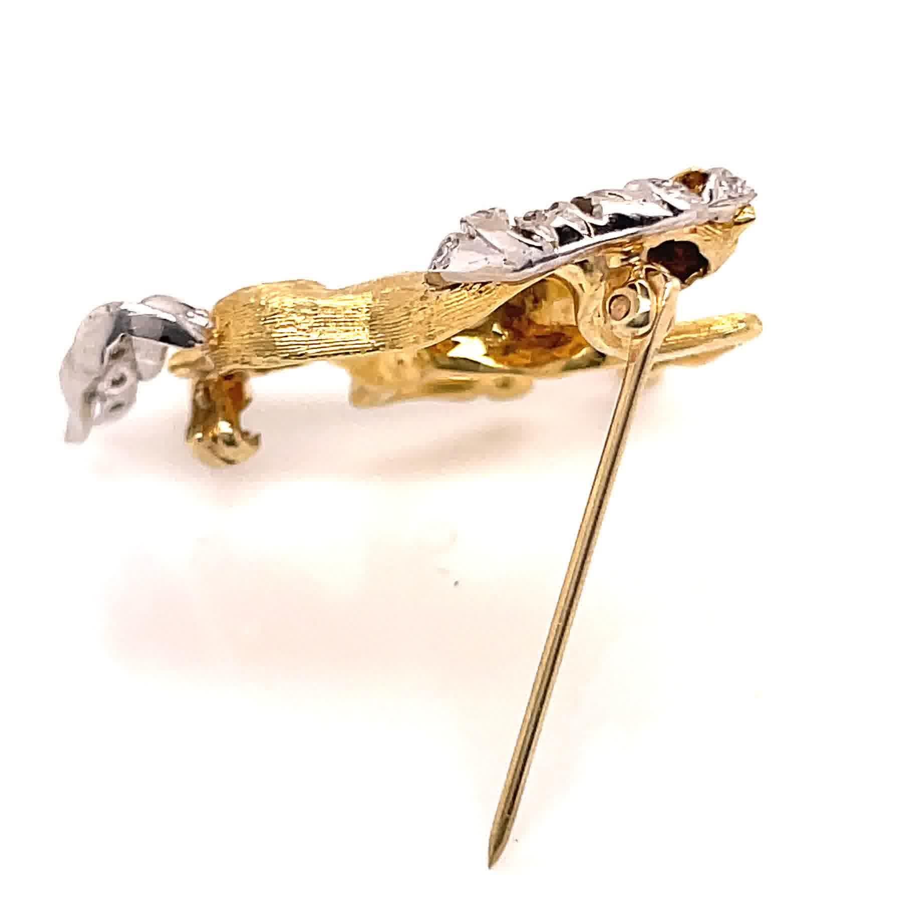 Women's or Men's Vintage Diamond 18 Karat Gold Horse Brooch