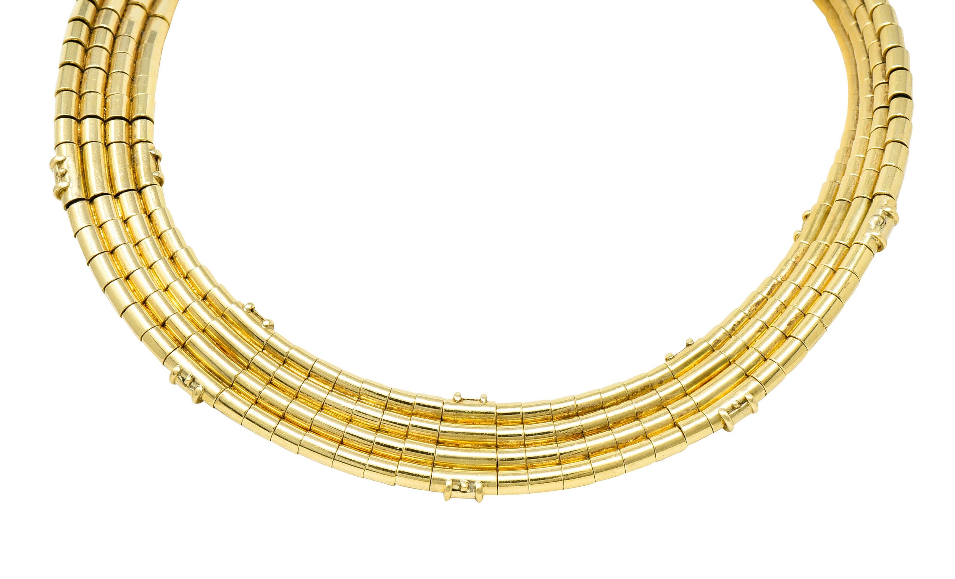 Contemporary Vintage Diamond 18 Karat Yellow Gold Collar Necklace