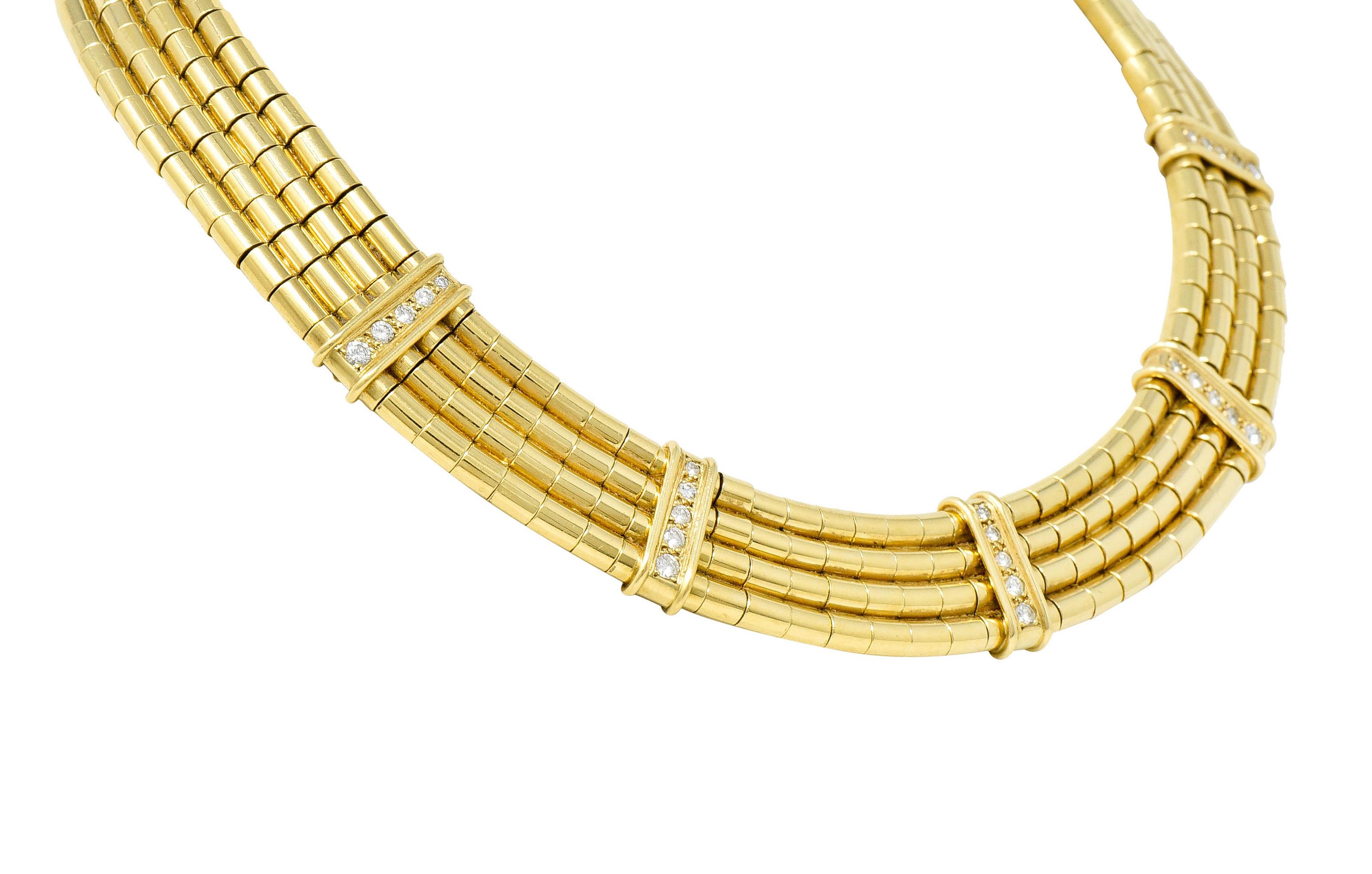 Vintage Diamond 18 Karat Yellow Gold Collar Necklace 1