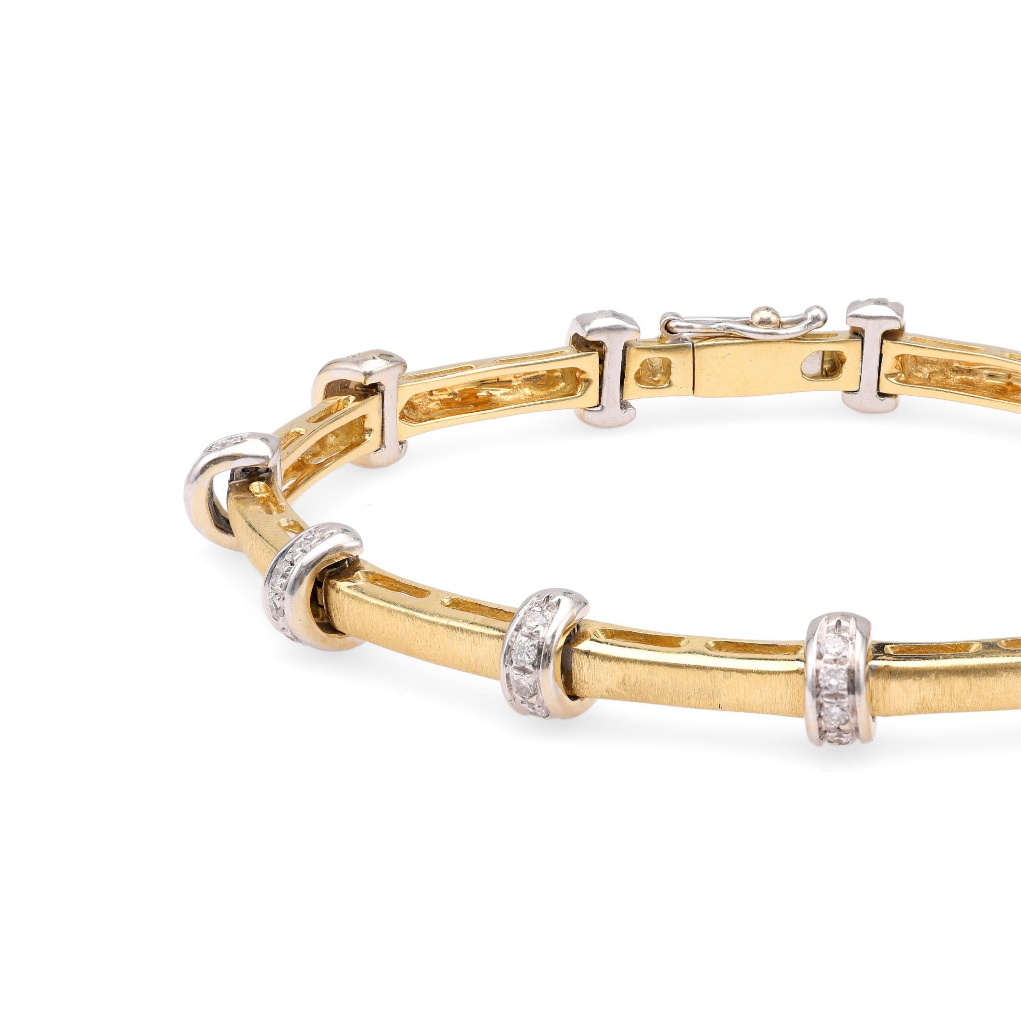 Vintage Diamond 18k Gold Bracelet In Good Condition In Beverly Hills, CA