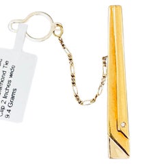 Vintage Diamond 18k Two-Tone Neck Tie Clip