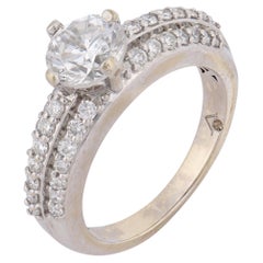 Vintage diamond 18k white gold engagement ring