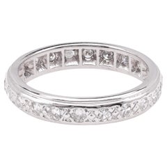 Vintage Diamond 18K White Gold Eternity Band
