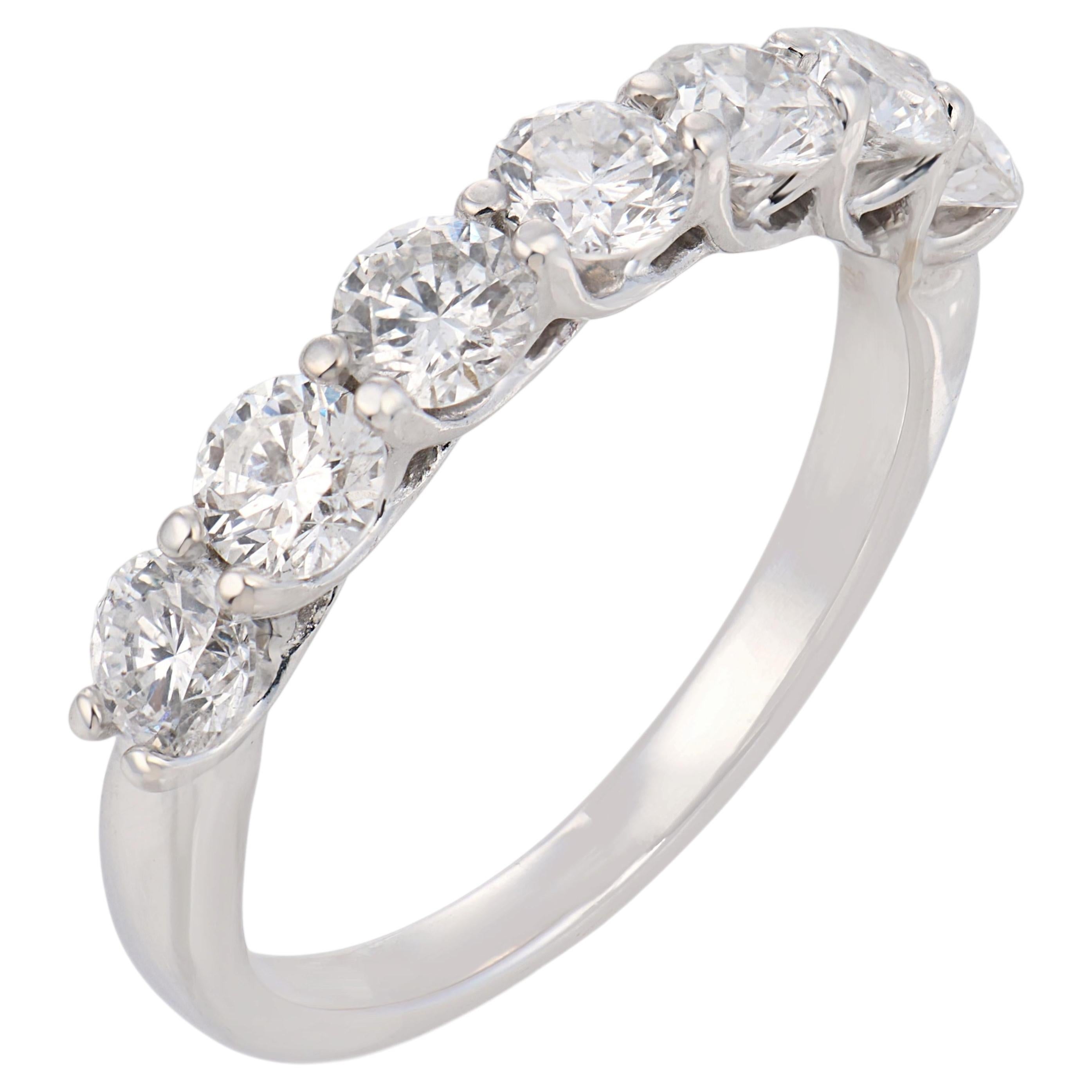 Vintage diamond 18k white gold half eternity band