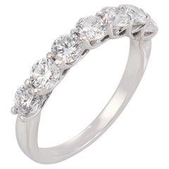 Vintage diamond 18k white gold half eternity band