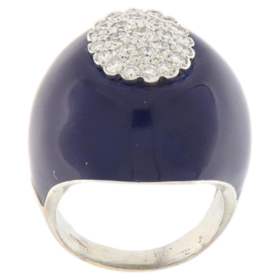 Vintage Diamond 18K White Gold Prong Cocktail Ring