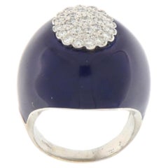 Vintage Diamond 18K White Gold Prong Cocktail Ring