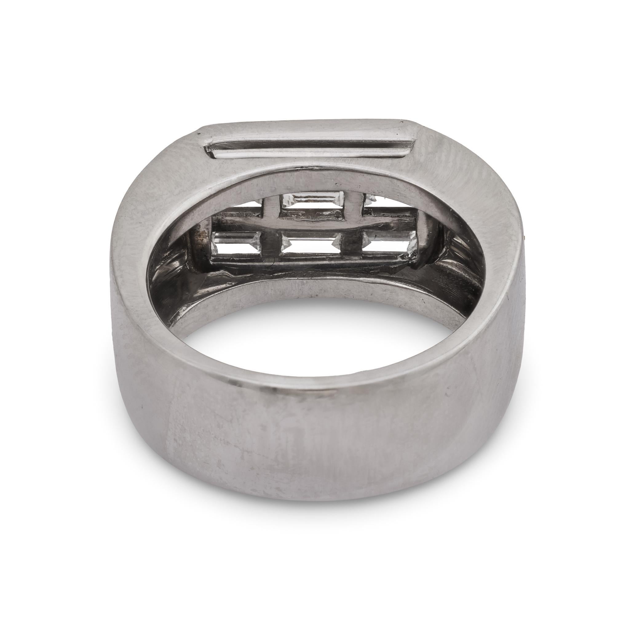 Donna Anello vintage con diamante in oro bianco 18 carati in vendita