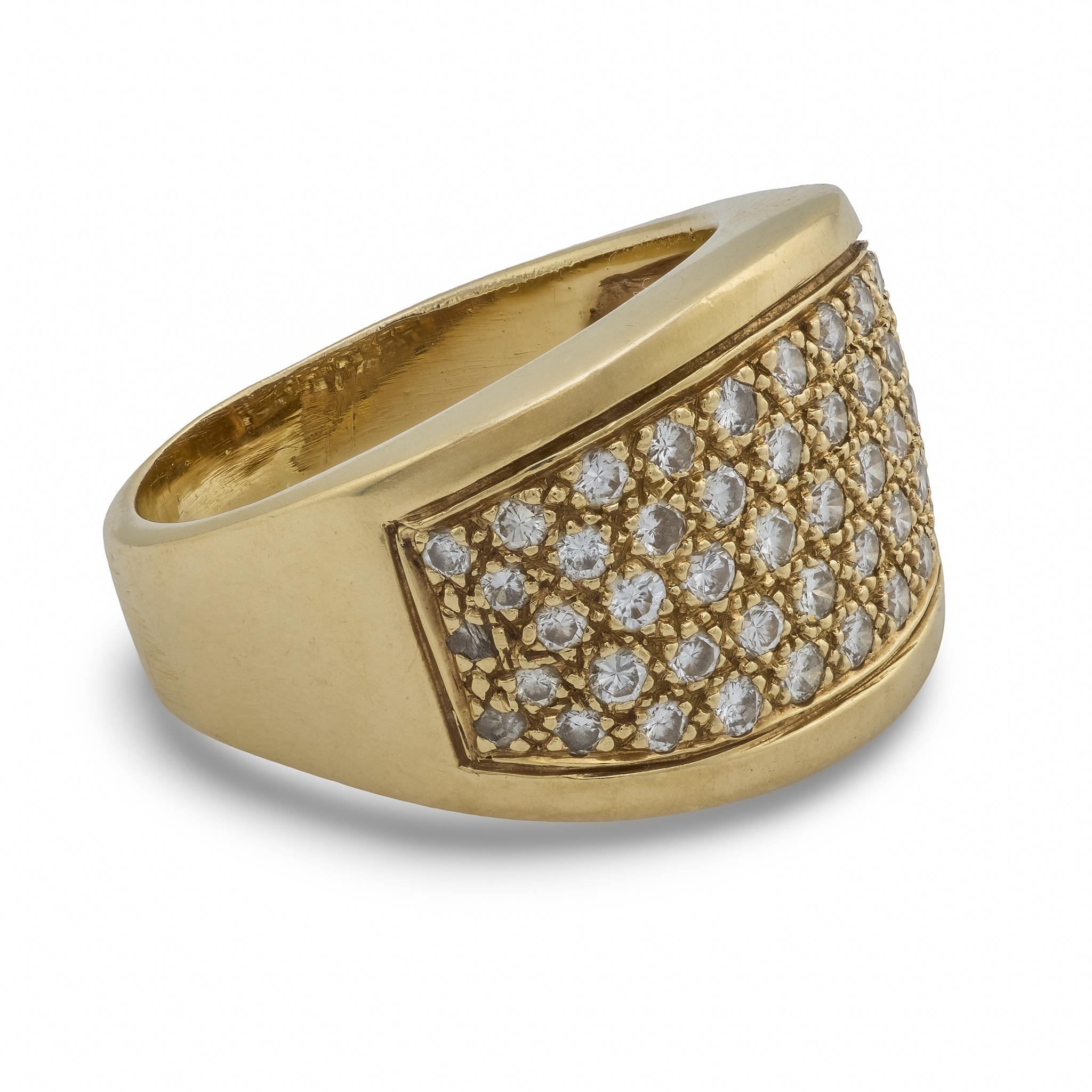 Bracelet vintage en or jaune 18k serti de diamants Bon état - En vente à Beverly Hills, CA
