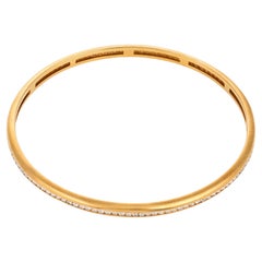 Vintage diamond 18K yellow gold bangle bracelet