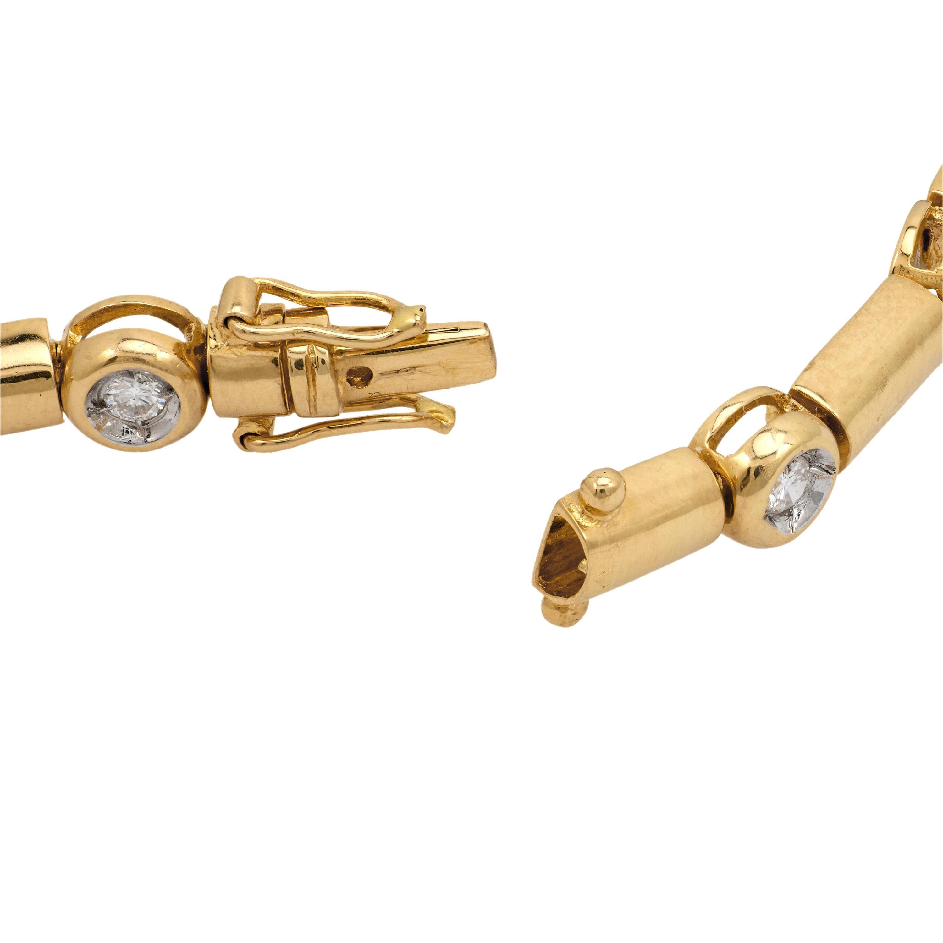 Vintage diamond 18k yellow gold bracelet im Zustand „Gut“ im Angebot in Beverly Hills, CA