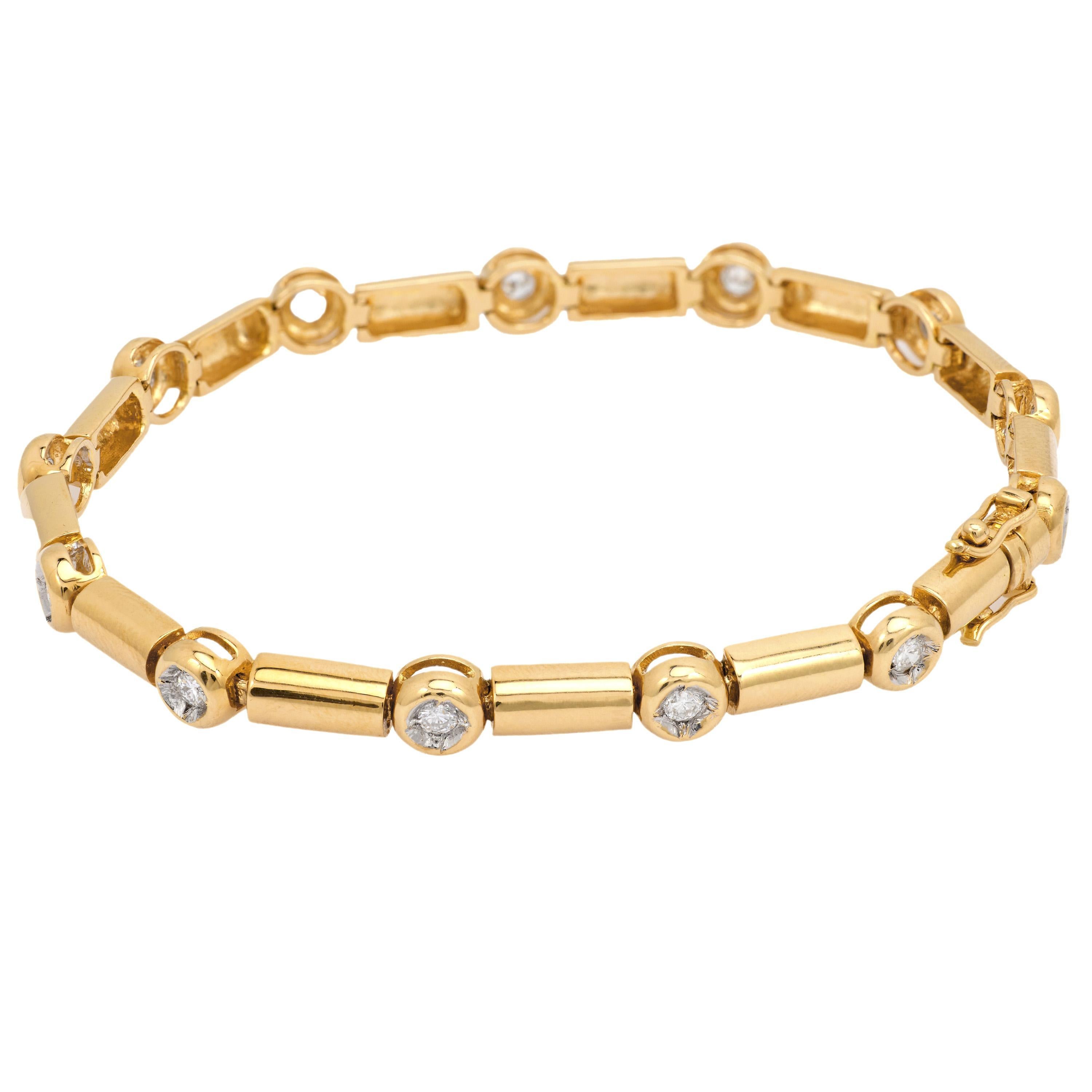 Vintage diamond 18k yellow gold bracelet