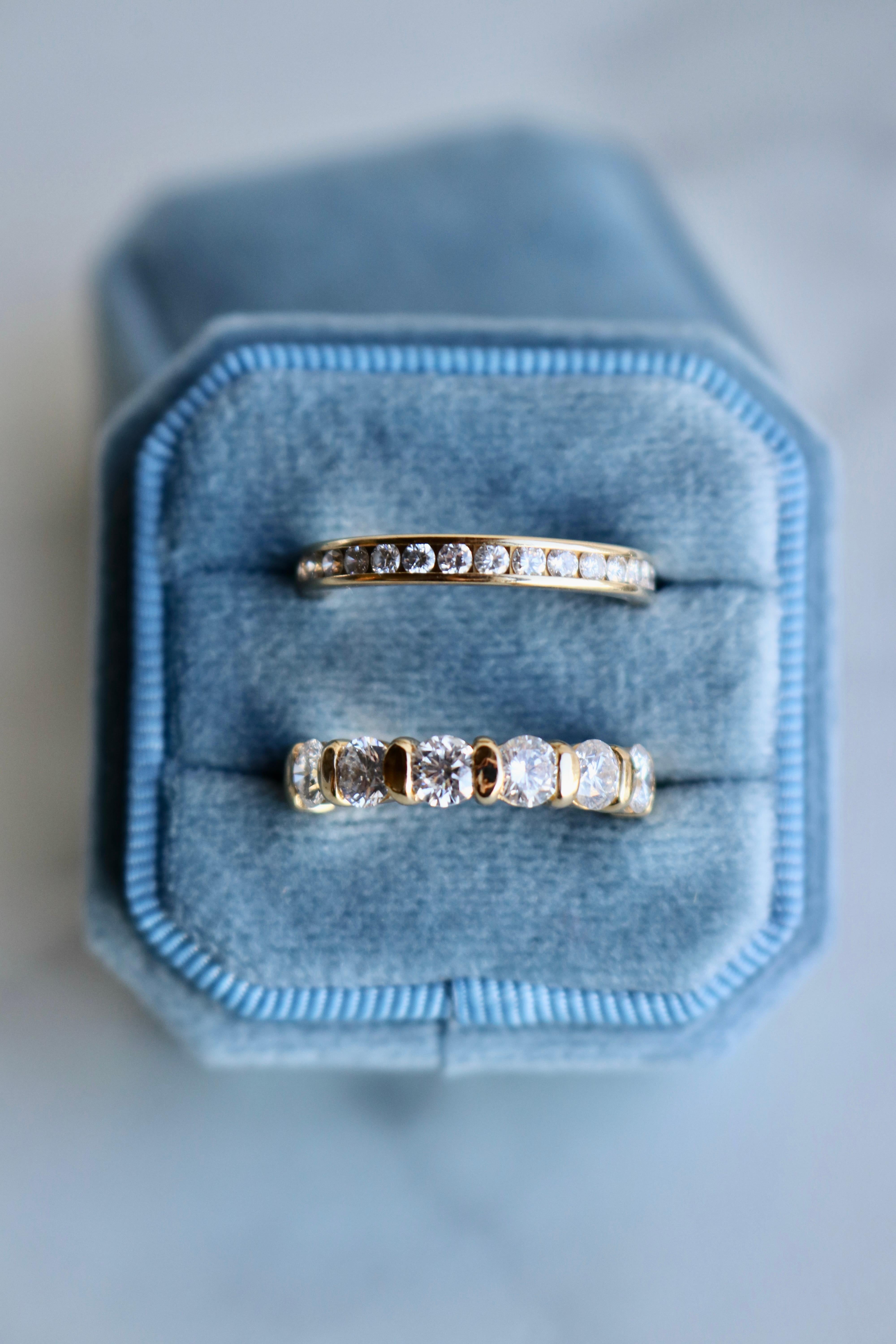Vintage Diamond 18k Yellow Gold Channel Set Eternity Band For Sale 1