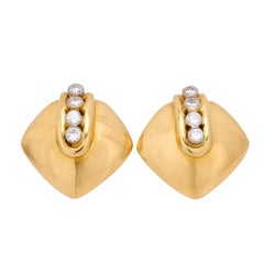 Vintage diamond 18k yellow gold earrings