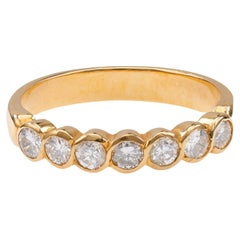 Halb-Eternity-Ring, Vintage, Diamant 18 Karat Gelbgold