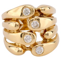 Vintage Diamond 18K Yellow Gold Ring