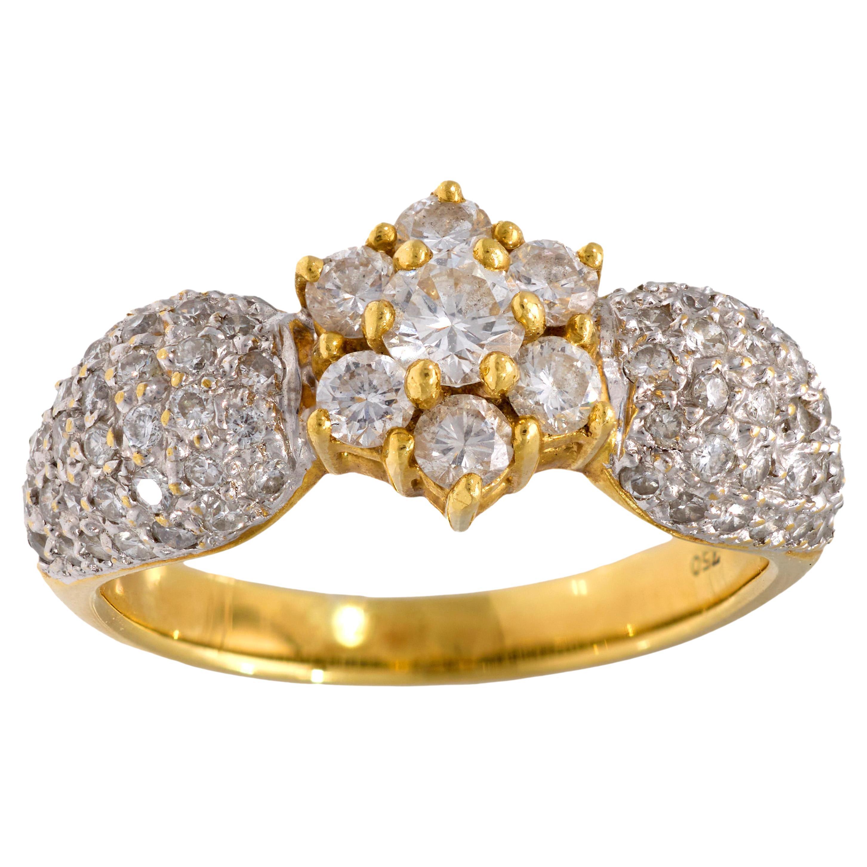 Vintage diamond 18k yellow gold ring