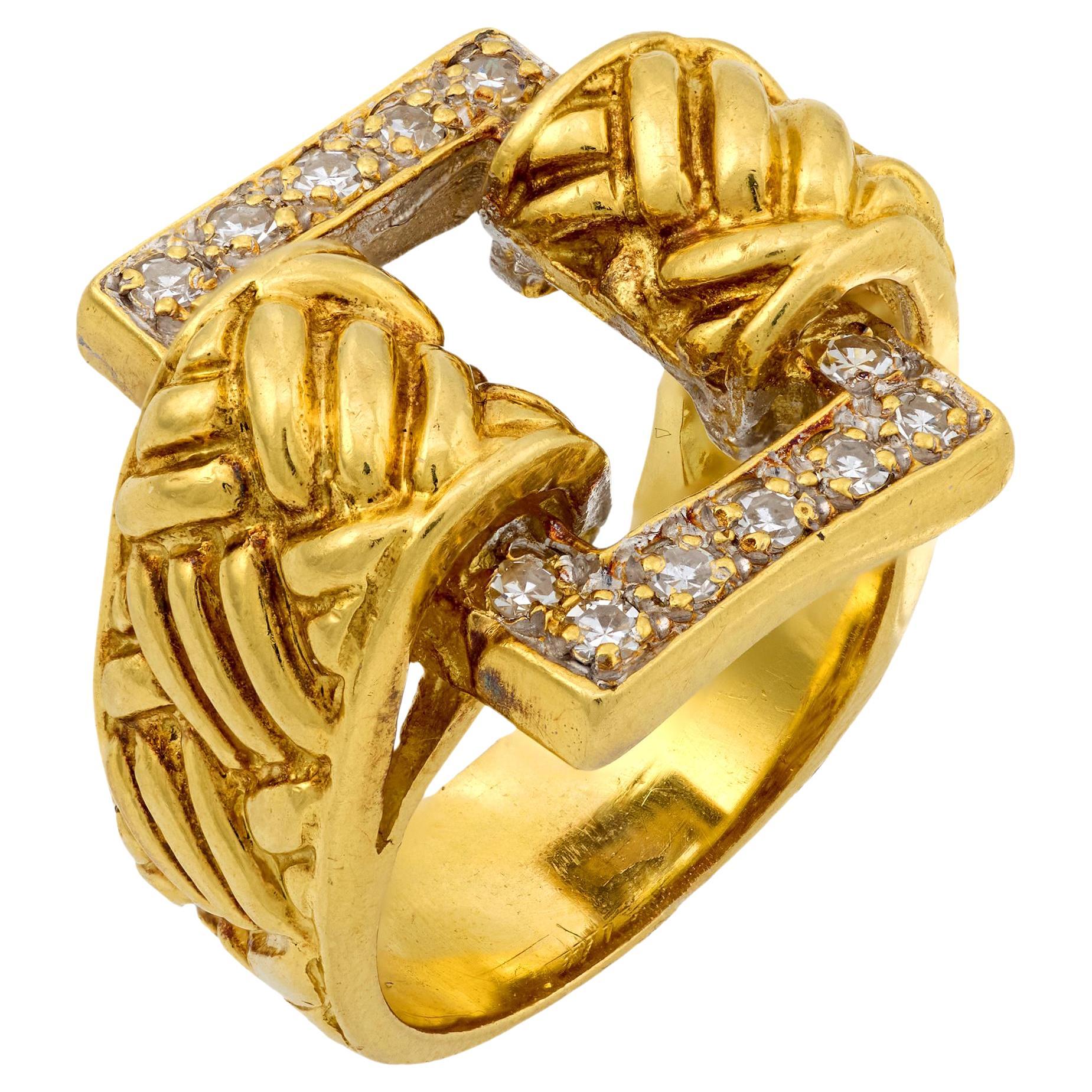 Diamantring aus 18 Karat Gelbgold mit Vintage-Diamant