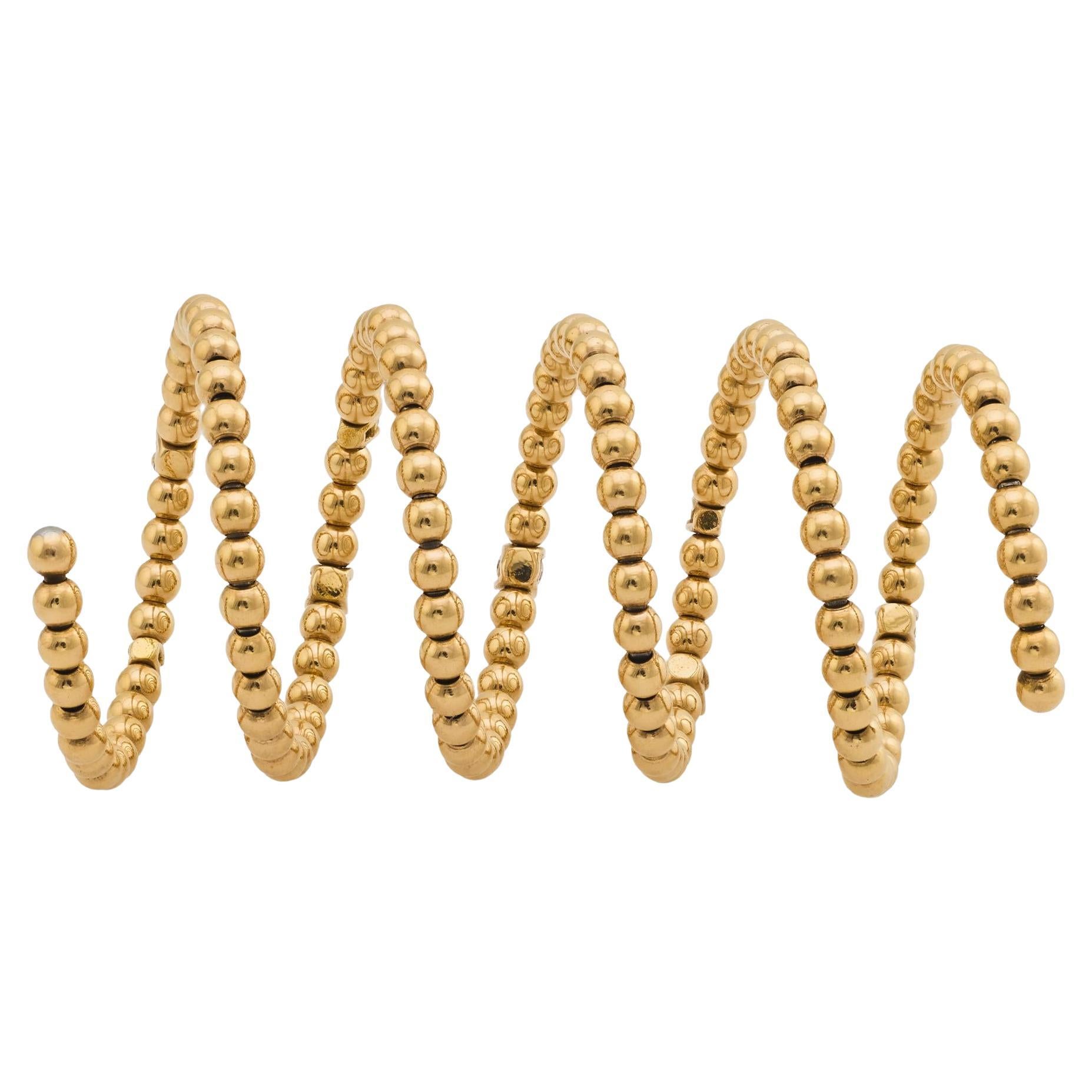 Vintage diamond 18k yellow gold twisted ring For Sale