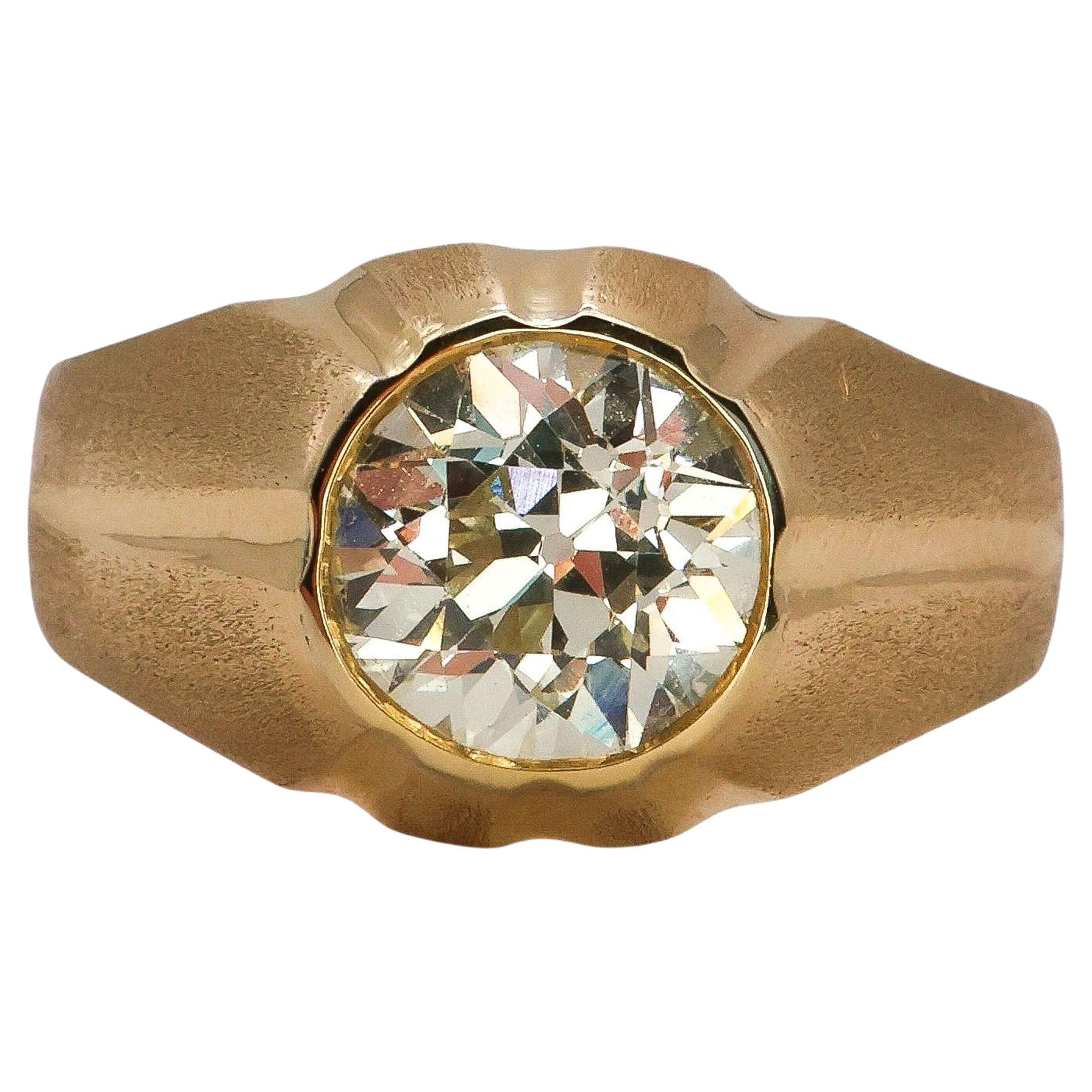 Vintage Diamond and 14 Karat Gold Ring, 2.40 Carats, Circa 1970 im Angebot