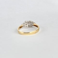 Vintage Diamond and 18 Carat Gold Cluster Panel Ring