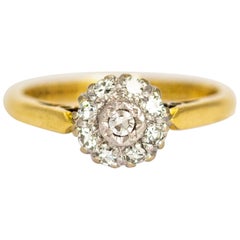 Vintage Diamond and 18 Carat Gold Cluster Ring