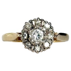 Vintage Diamond and 18 Carat Gold Cluster Ring