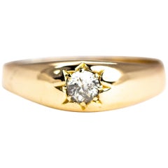 Vintage Diamond and 18 Carat Gold Gypsy Ring
