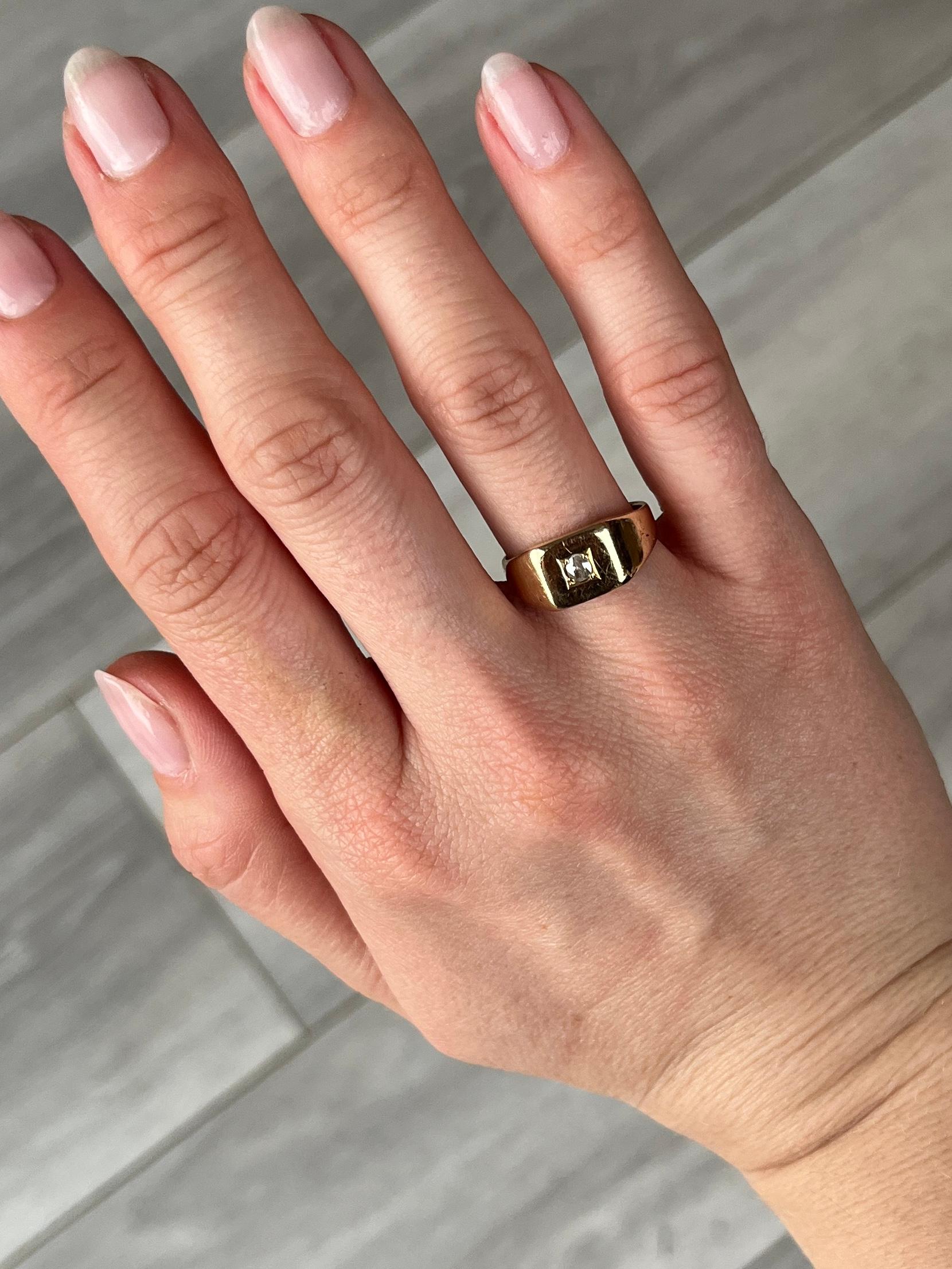 Vintage Diamant und 18 Karat Gold Ring (Rundschliff)