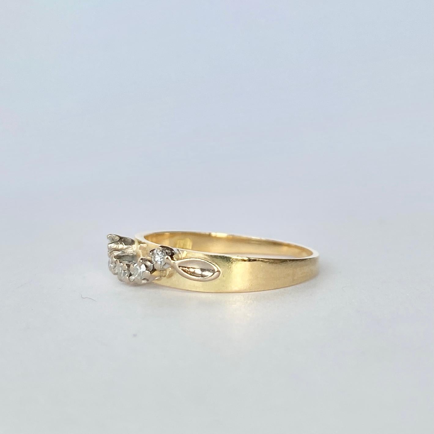 Modern Vintage Diamond and 18 Carat Gold Ring