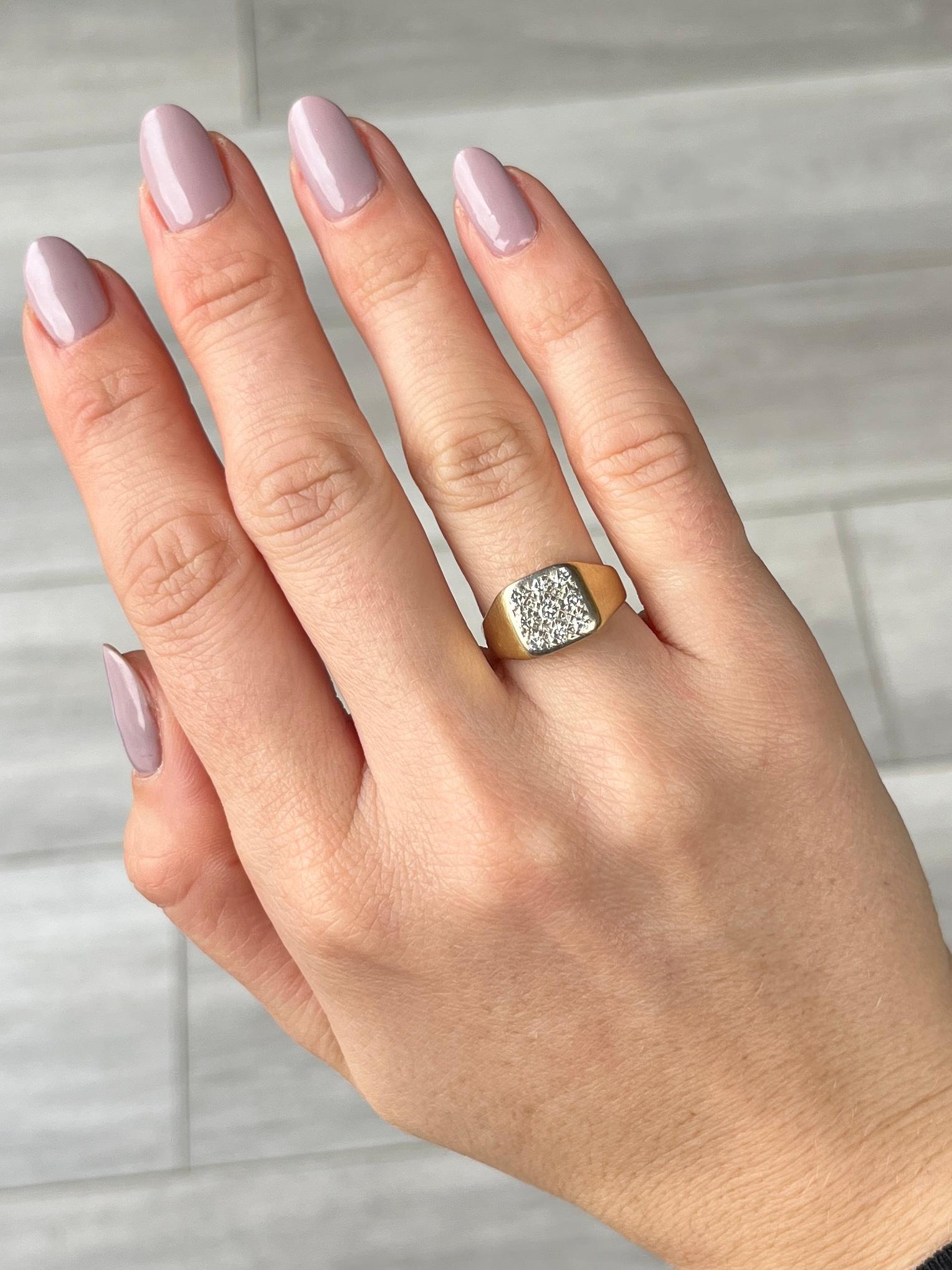 Anello vintage con diamanti e oro 18 carati In condizioni buone in vendita a Chipping Campden, GB