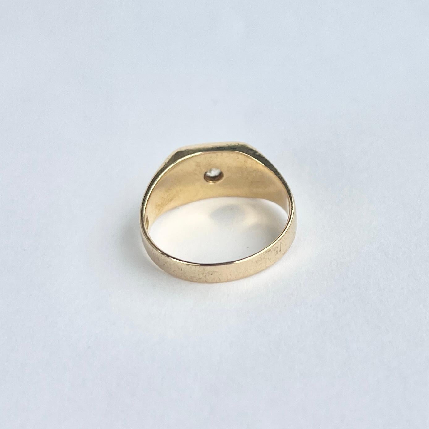 Vintage Diamant und 18 Karat Gold Ring für Damen oder Herren