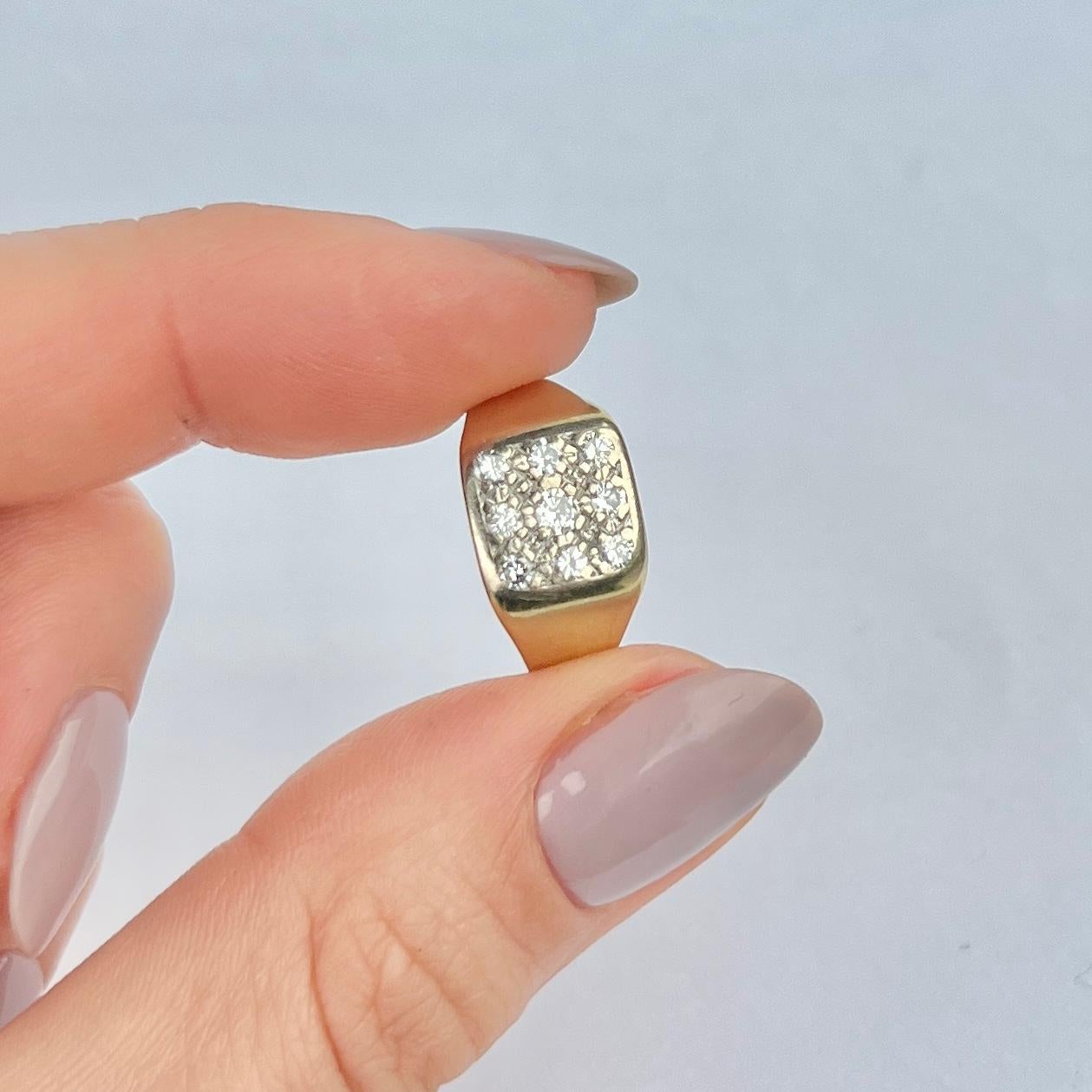 Anello vintage con diamanti e oro 18 carati in vendita 1