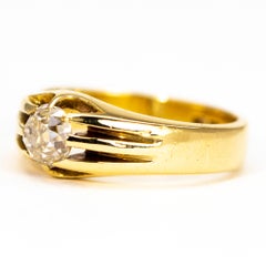 Vintage Diamond and 18 Carat Gold Signet Ring