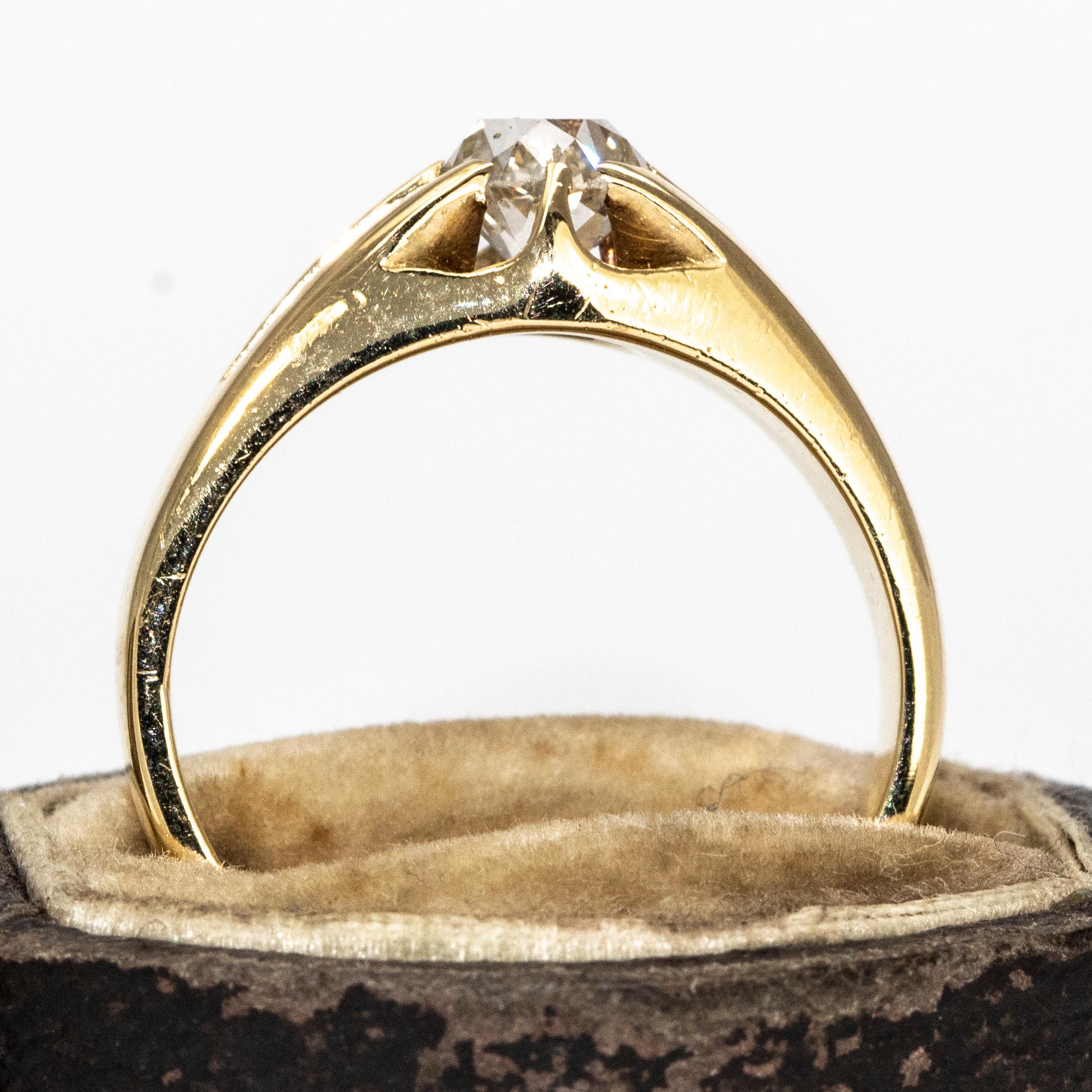 Bague sigillaire vintage en or 18 carats et diamants Bon état - En vente à Chipping Campden, GB